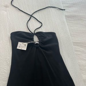 NWT Zara black midi dress
